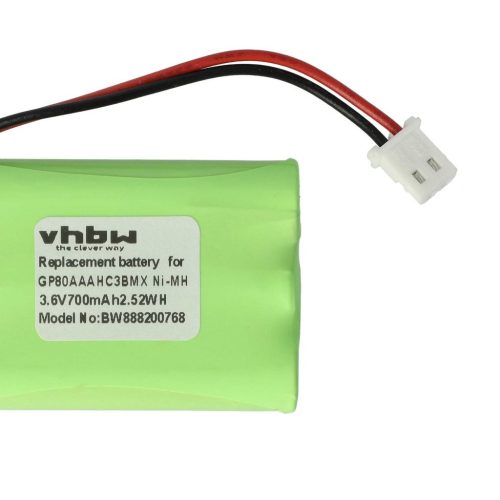 VHBW Babyphone Akku für Motorola HRMR03, GP80AAAHC3BMX - 700 mAh 3,6 V NiMH