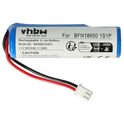 VHBW Battery for Leifheit BFN18650 1S1P - 3400 mAh, 3.7 V, Li-Ion