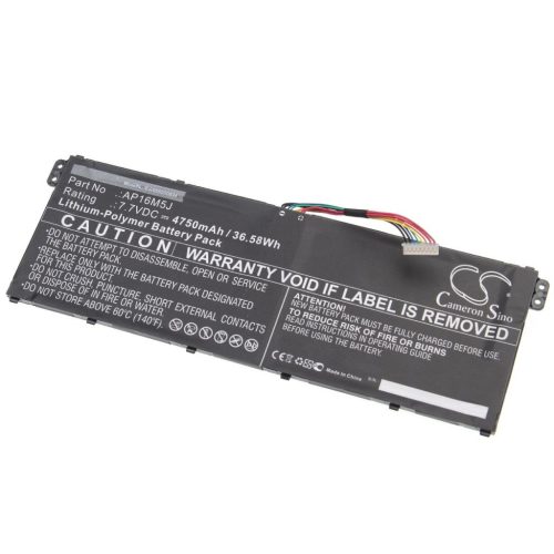 Notebook akkumulátor  Acer AP16M5J, KT.00205.004, KT.00205.005 - 4750 mAh 7,7 V Li-polimer, fekete