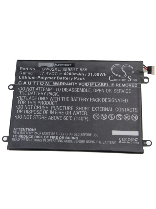 Notebook akkumulátor  HP 859517-855, 859470-1B1, HSTNN-IB7N - 4200 mAh 7,4 V Li-polimer, fekete