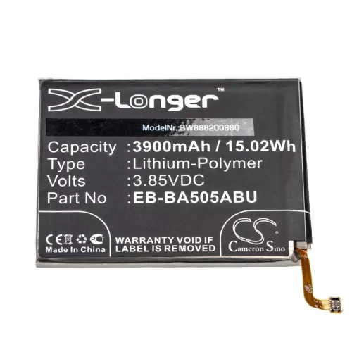 VHBW Mobile Phone Battery Samsung EB-BA505ABN, GH82-19269A, EB-BA505ABU - 3900 mAh 3.9 V Li-Polymer