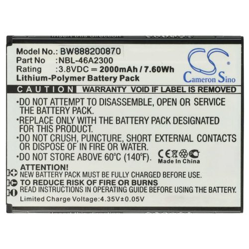 VHBW Mobile Phone Battery for TP-Link NBL-46A2300 - 2000 mAh 3.8 V Li-Polymer - Smartphone Battery