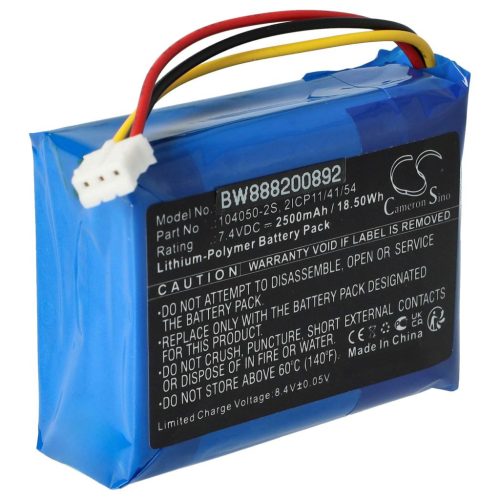 VHBW akkumulátor Philips 104050-2S, 2ICP11/41/54 Philips hangszórót - Li-polimer 2500 mAh