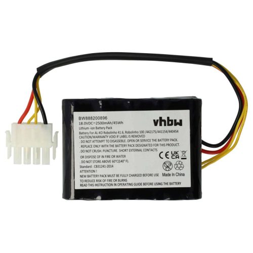 VHBW AL-KO Lawn Mower Battery 442632, 442196, 442175, 440454, 441154, 440629 - 2500 mAh 18 V Li-Ion