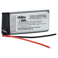   VHBW Wireless Headset Battery Cardo BAT00007 - 850 mAh 3.7 V Li-polymer