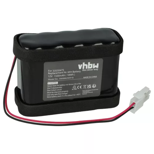 VHBW Gate Operator Battery Besam 33550475, 550473, 45A020BA00004, 550475 - 1500 mAh 12 V NiMH