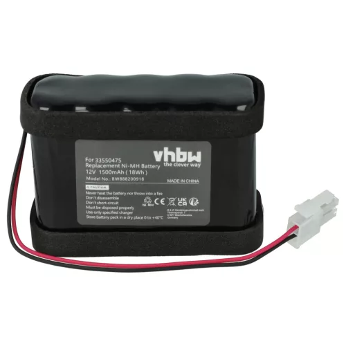 VHBW Gate Operator Battery Besam 33550475, 550473, 45A020BA00004, 550475 - 1500 mAh 12 V NiMH