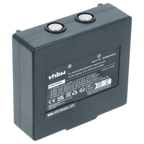 VHBW Remote Control Battery KH68300990, EX2-22 - 2500 mAh 3.6 V NiMH