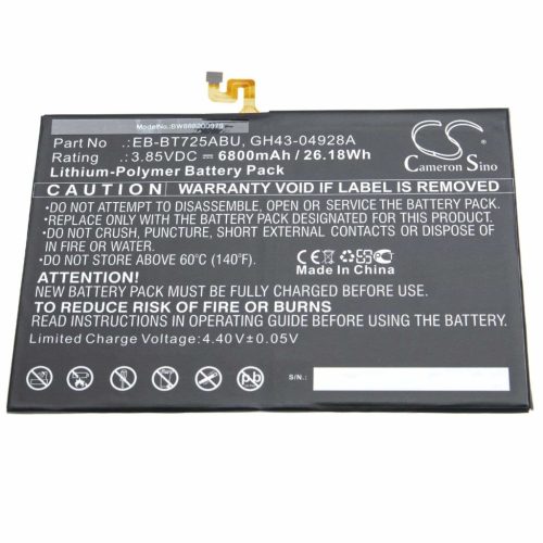 VHBW Tablet Akku für Samsung EB-BT725ABU, GH43-04928A - 6800 mAh 3,85 V Li-Polymer