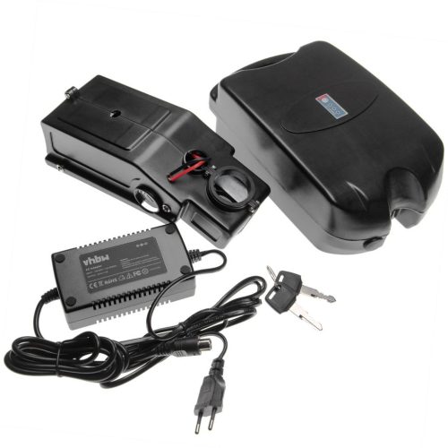 VHBW seat post/frog battery + holder, Li-Ion, 24V, 13.2Ah, black