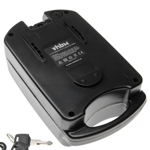 VHBW seat post/frog battery + holder, Li-Ion, 24V, 13.2Ah, black