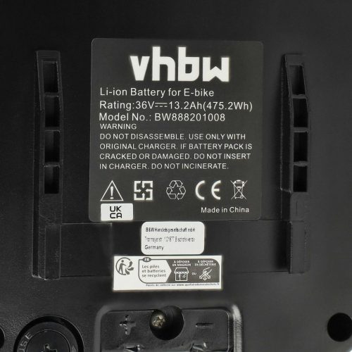 VHBW Seat Post/Frog Battery + Holder, Li-Ion, 36V, 13.2Ah, black