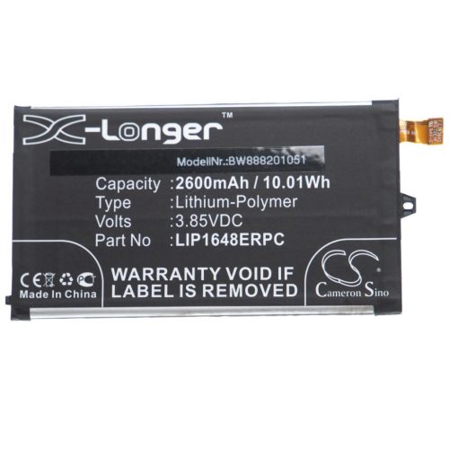 VHBW Mobile Phone Battery for Sony LIP1648ERPC - 2600 mAh 2.85 V Li-Polymer - Smartphone Battery