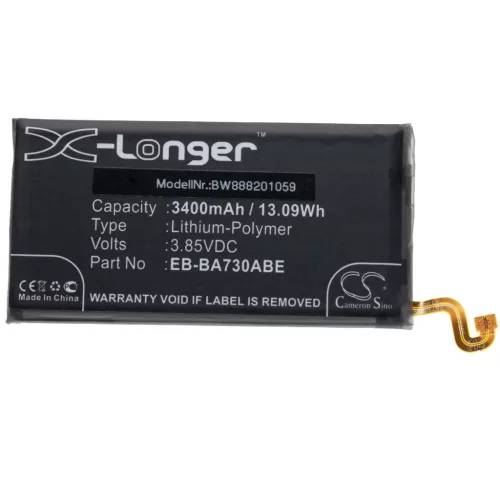 VHBW Mobile Phone Battery for Samsung EB-BA730ABE - 3400 mAh 3.85 V Li-polymer