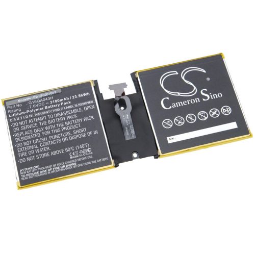 VHBW Tablet Battery for Microsoft G16QA043H - 3100 mAh 7.6 V Li-polymer