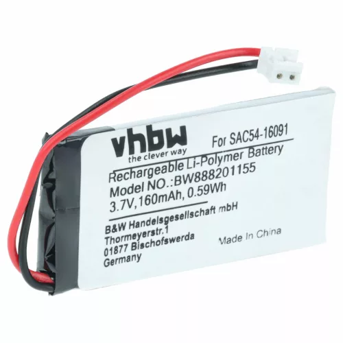VHBW Dog Trainer Battery SAC54-16091 - 160 mAh 3.7 V Li-polymer