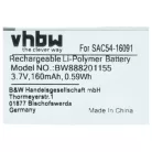 VHBW Dog Trainer Battery SAC54-16091 - 160 mAh 3.7 V Li-polymer