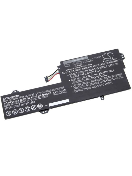 Notebook akkumulátor  Lenovo L17M3P61, L17L3P61, L17C3P61 - 3100 mAh 11,52 V Li-polimer, fekete