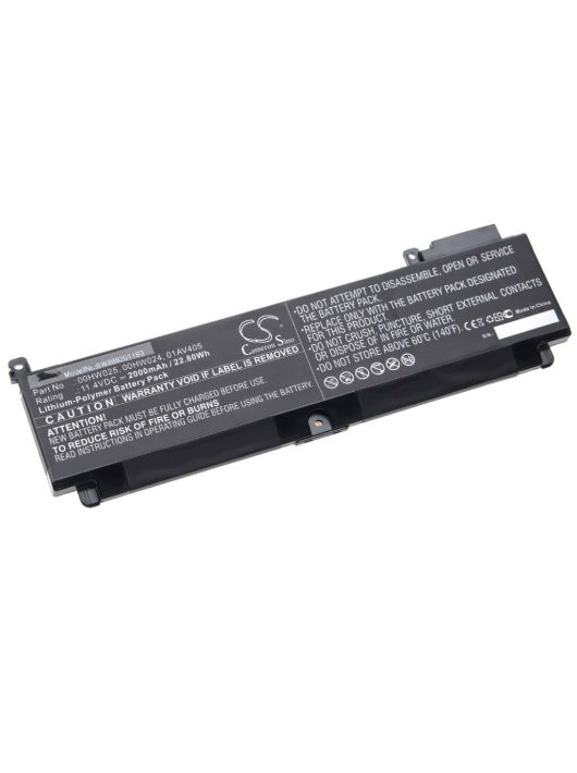 Notebook akkumulátor  Lenovo 00HW023, 00HW025, 00HW024, 00HW022 - 2000 mAh 11,4 V Li-polimer, fekete