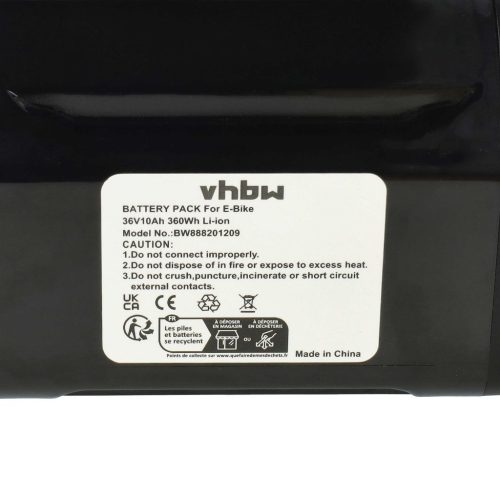 VHBW E-Bike Battery for Ansmann and other models, Li-Ion, 36V, 10Ah, black