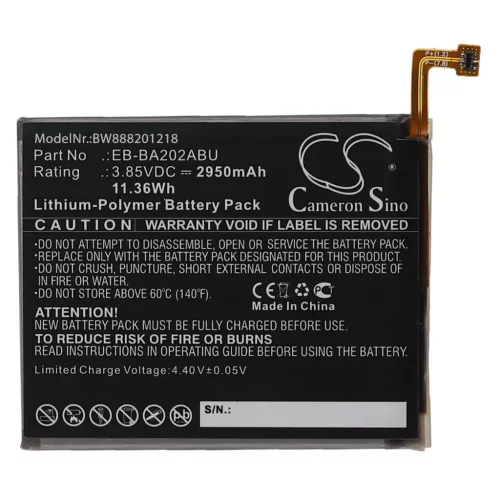 VHBW Mobile Phone Battery Samsung GH82-20188A, EB-BA202ABU - 2950 mAh 3.85 V Li-polymer