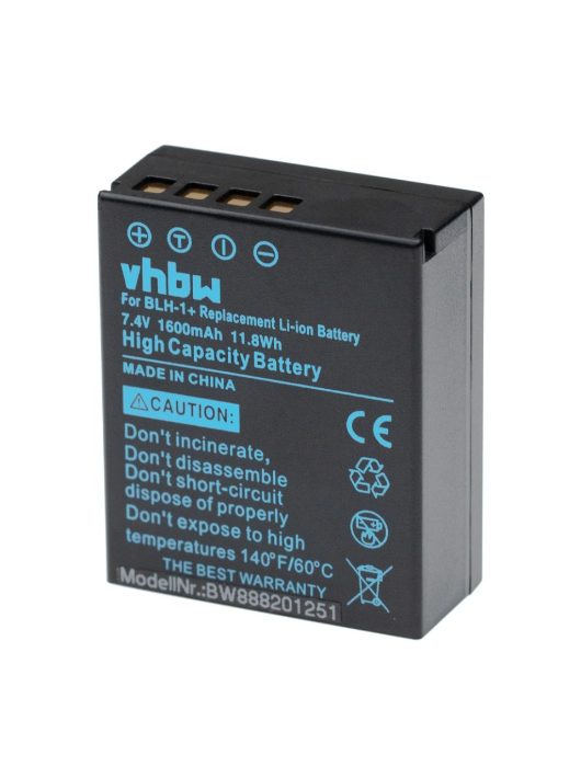 Akkumulátor Olympus BLH-1-hez - 1600 mAh, 7,4 V, Li-Ion információs chippel