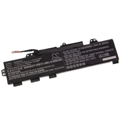 VHBW Notebook akkumulátor  HP 932824-2C1, 932824-1C1, 3RS08UT#ABA - 4700 mAh 11,55 V Li-polimer, fekete