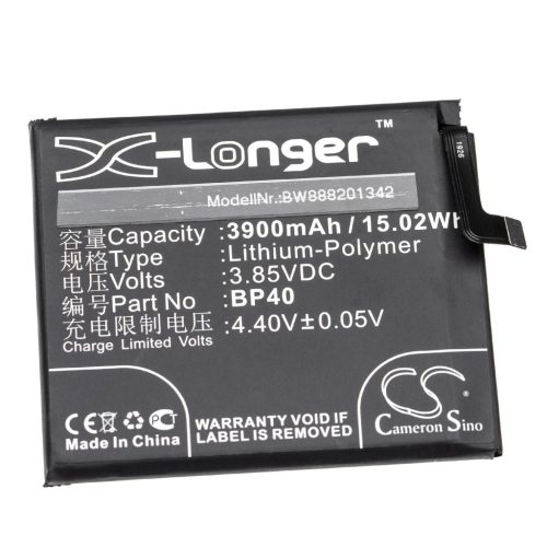 VHBW Mobile Phone Battery for Redmi BP40 - 3900 mAh 3.85 V Li-Polymer - Smartphone Battery