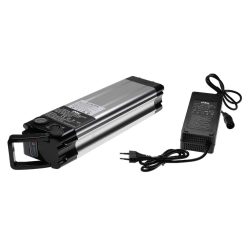   VHBW Seat Post Battery + Charger for E-Bike, Li-Ion, 48V, 14.4Ah, silver