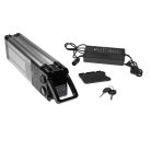 VHBW Seat Post Battery + Charger for E-Bike, Li-Ion, 48V, 14.4Ah, silver