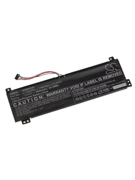 Notebook akkumulátor  Lenovo L17C2PB4, L17C2PB3, L17L2PB3 készülékekhez - 4000 mAh 7,6 V Li-polimer, fekete