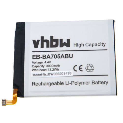 VHBW Mobile Phone Battery Samsung EB-BA705ABU, GH82-19746A - 3000 mAh 4.4 V Li-polymer
