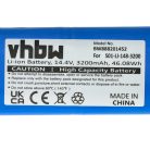 VHBW Akku für Ecovacs S01-LI-148-2600, S01-LI-148-3400, S01-LI-148-3200 - 3200 mAh, 14,4 V, Li-Ion