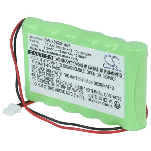 VHBW Alarmanlagen Akku Visonic BAT301179, 103-303689, 103-300691, 103-301179 - 1500 mAh 7,2 V NiMH