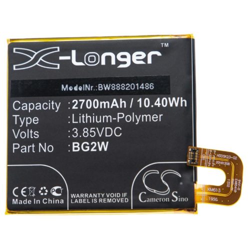 VHBW Mobiltelefon akkumulátor Google BG2W, 35H00272-01M, 35H00272-00M - 2700 mAh 3,85 V Li-polymer - Okostelefon akkumulátor