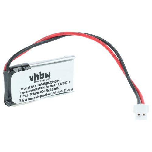 VHBW Alarmanlagenakku BatLi11, MTU01X - 90 mAh 3,7 V Li-Polymer