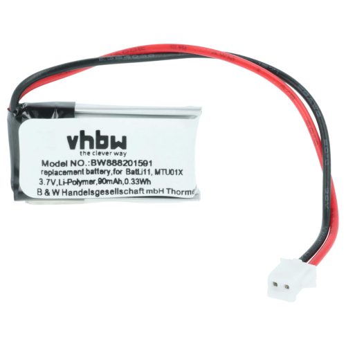 VHBW Alarmanlagenakku BatLi11, MTU01X - 90 mAh 3,7 V Li-Polymer