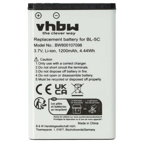 VHBW GPS Empfängerakku Garmin 010-11935-00 - 1200 mAh 3,7 V Li-Ion