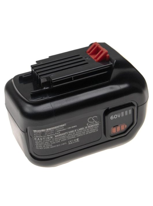 Akkumulátor Black & Decker LSW60C készülékekhez - 2500 mAh, 60V, Li-Ion