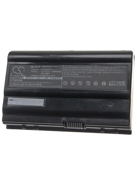 Notebook akkumulátor  6-87-P750S-4272, 6-87-P750S-4U73, 4ICR18/65-2 - 4400 mAh 14,8 V Li-Ion, fekete