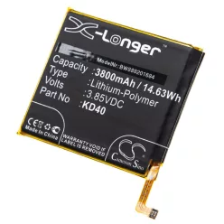   VHBW Mobile Phone Battery for Motorola KD40, 1ICP5/66/2 - 3800 mAh 3.85 V Li-Polymer