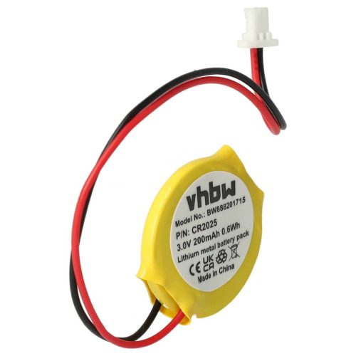 VHBW Computer BIOS Battery for CR2025, 02K6502, 02K6489, 02K6486 - 200 mAh 3 V Li-Mn