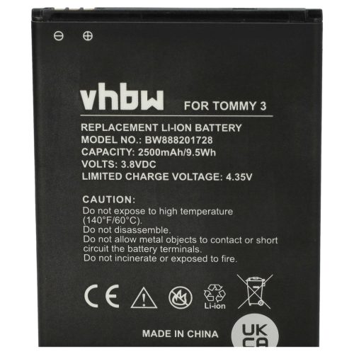 VHBW Mobiltelefon Akku Wiko 2610 - 2500 mAh 3,8 V Li-Ion