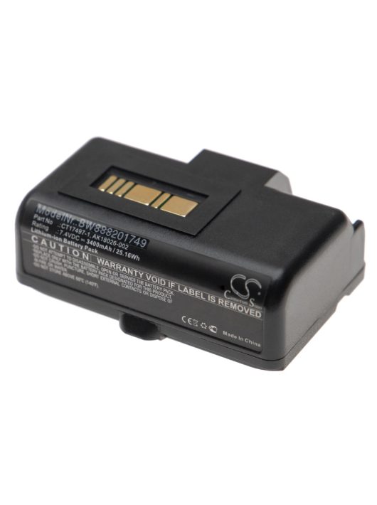 Akkumulátor  Zebra AK18026-002, CT17497-1 nyomtatóhoz – 3400 mAh 7,4 V Li-Ion