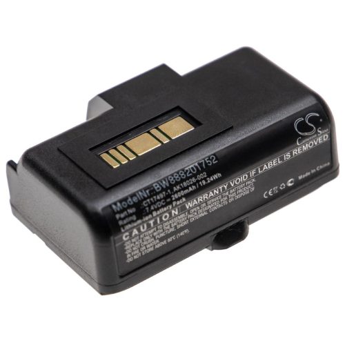 VHBW Akkumulátor  Zebra AK18026-002, CT17497-1 nyomtatóhoz – 2600 mAh 7,4 V Li-Ion