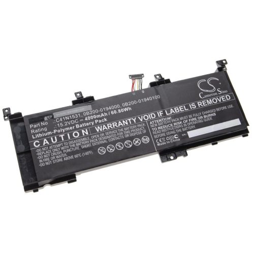 Notebook akkumulátor  Asus 0B200-01940100, C41N1531, 0B200-0194000 - 4000 mAh 15,2 V Li-polymer