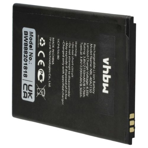 VHBW Mobile Phone Battery for Neffos/TP-Link NBL-40B2150, NBL-40A2150 - 2050 mAh 3.8 V Li-Ion - Smartphone Battery