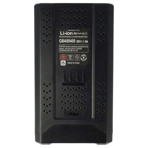 VHBW Lawn Mower Battery Greenworks 2901307, 2901302, 2902407, 2901207 - 4000 mAh 80 V Li-Ion, black