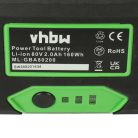 VHBW Lawn Mower Battery Greenworks 2901307, 2901302, 2902407, 2901207 - 2000 mAh 80 V Li-Ion, black
