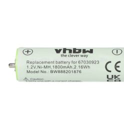   VHBW Elektromos borotvaelem Braun 67030923, 1HR-AAUUV, 67030834, 67030165 - 1800 mAh 1,2 V NiMH